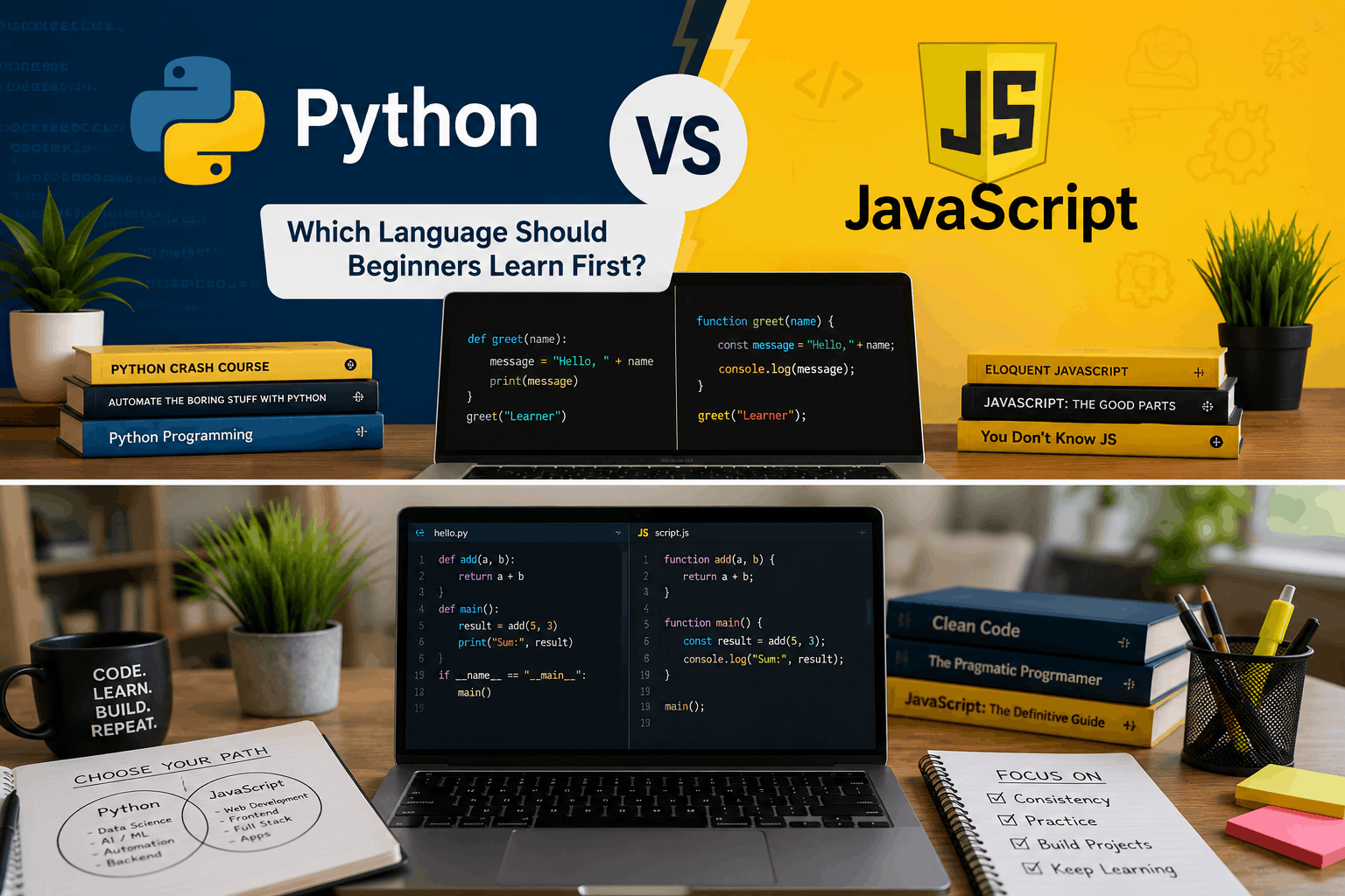Python vs JavaScript for beginners