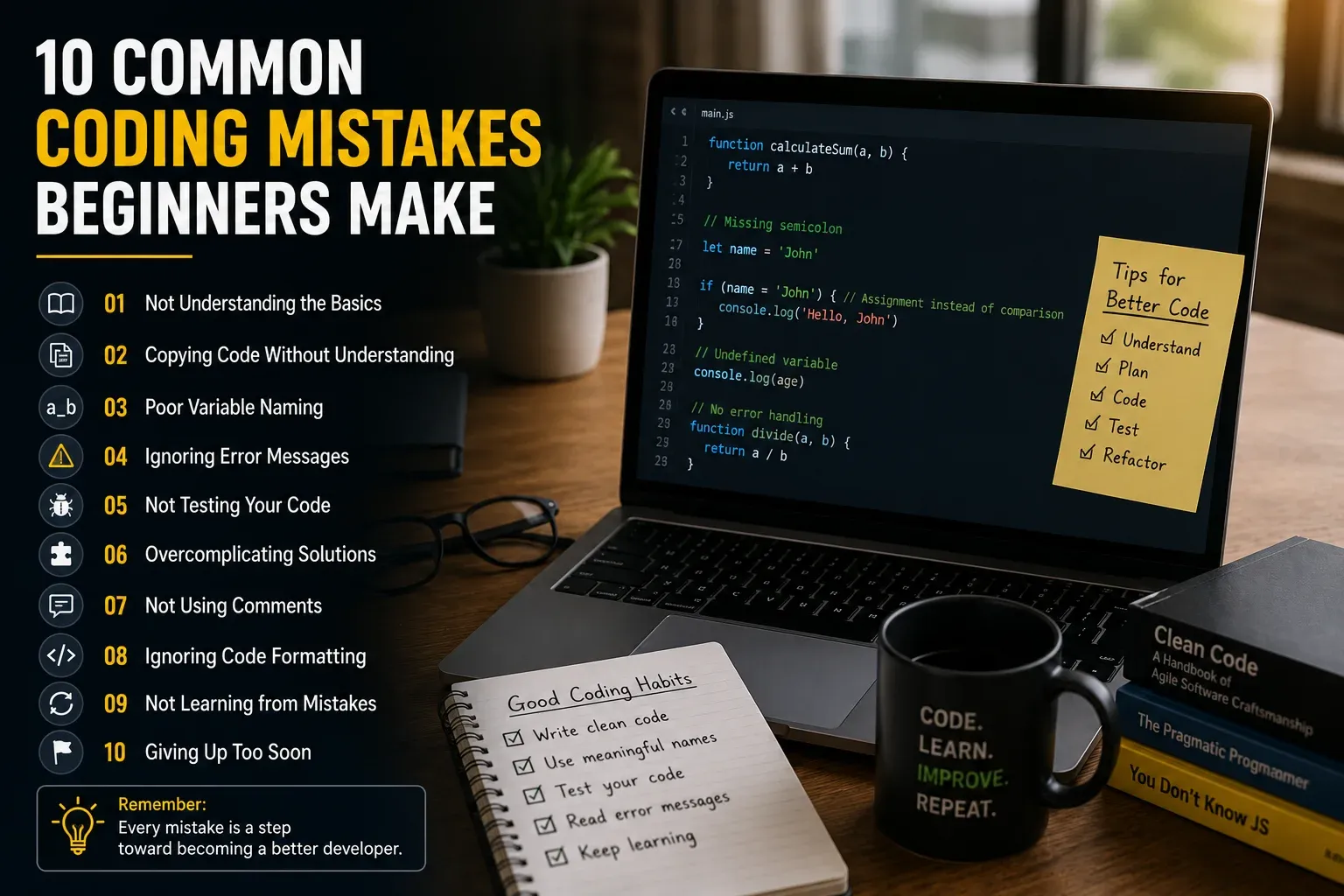10 common coding mistakes for beginners