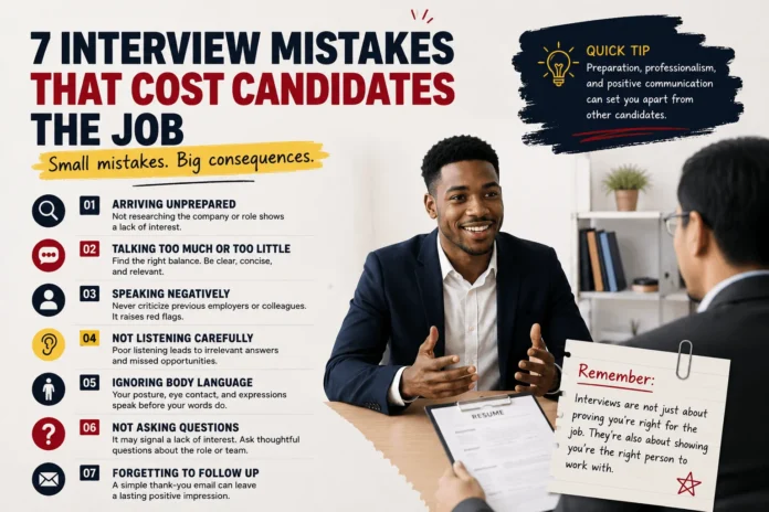 7 common interview mistakes to avoid