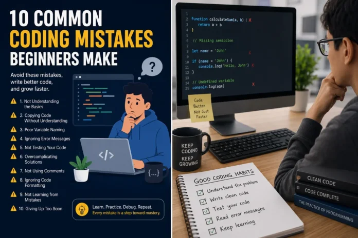 10 common coding mistakes for beginners